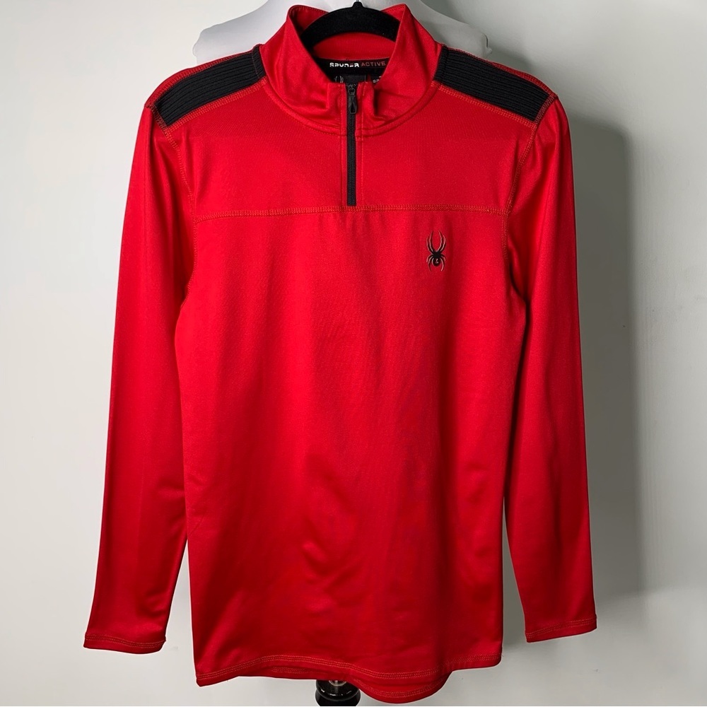 Spyder #SPM808MD Men's Red Throwback Lightweight 1/2 Zip Fleece Sweater Medium